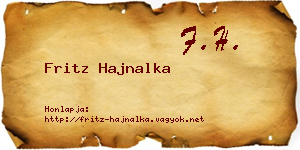 Fritz Hajnalka névjegykártya